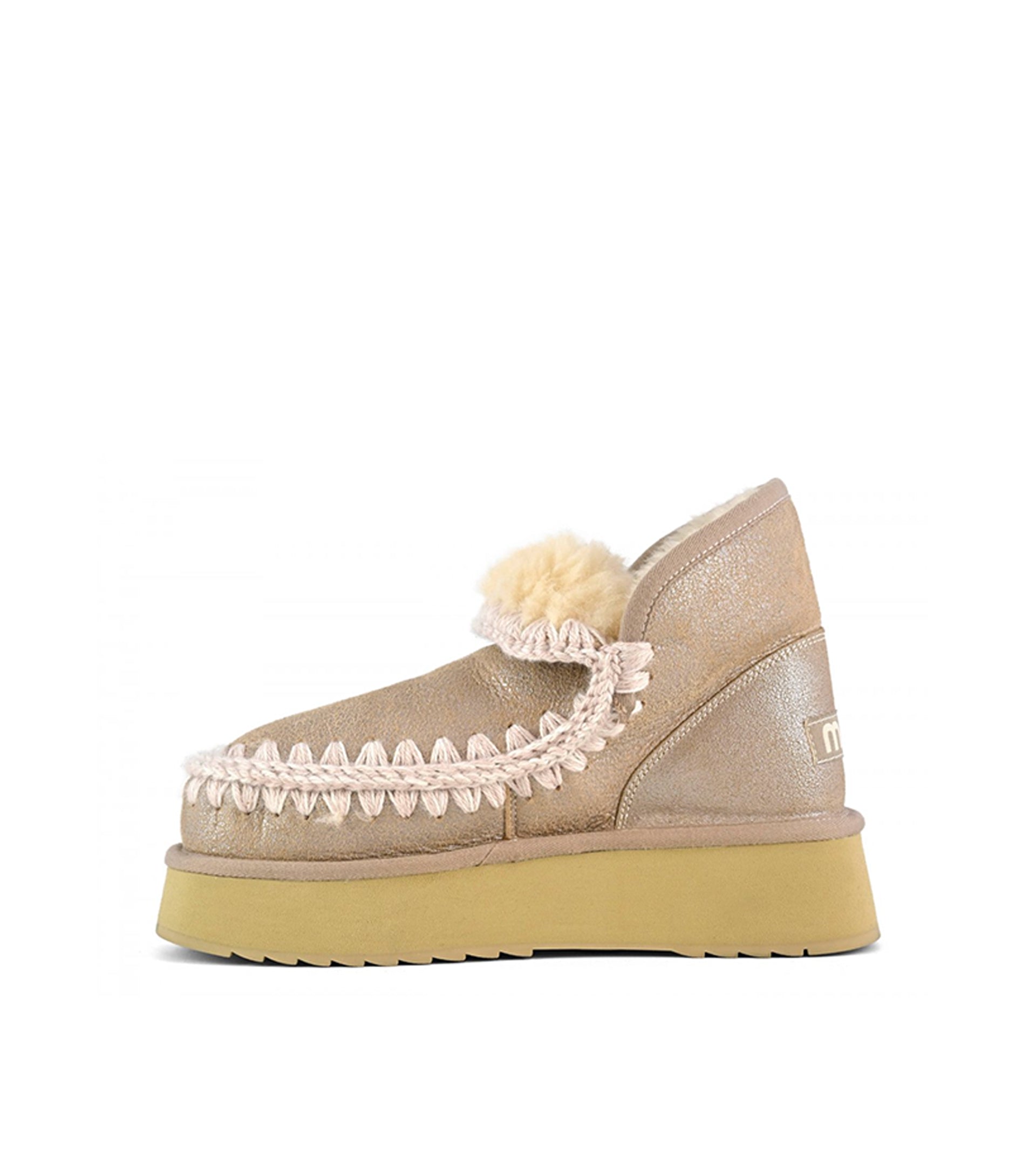 MINI ESKIMO PLATFORM BOOT STONE-METALLIC