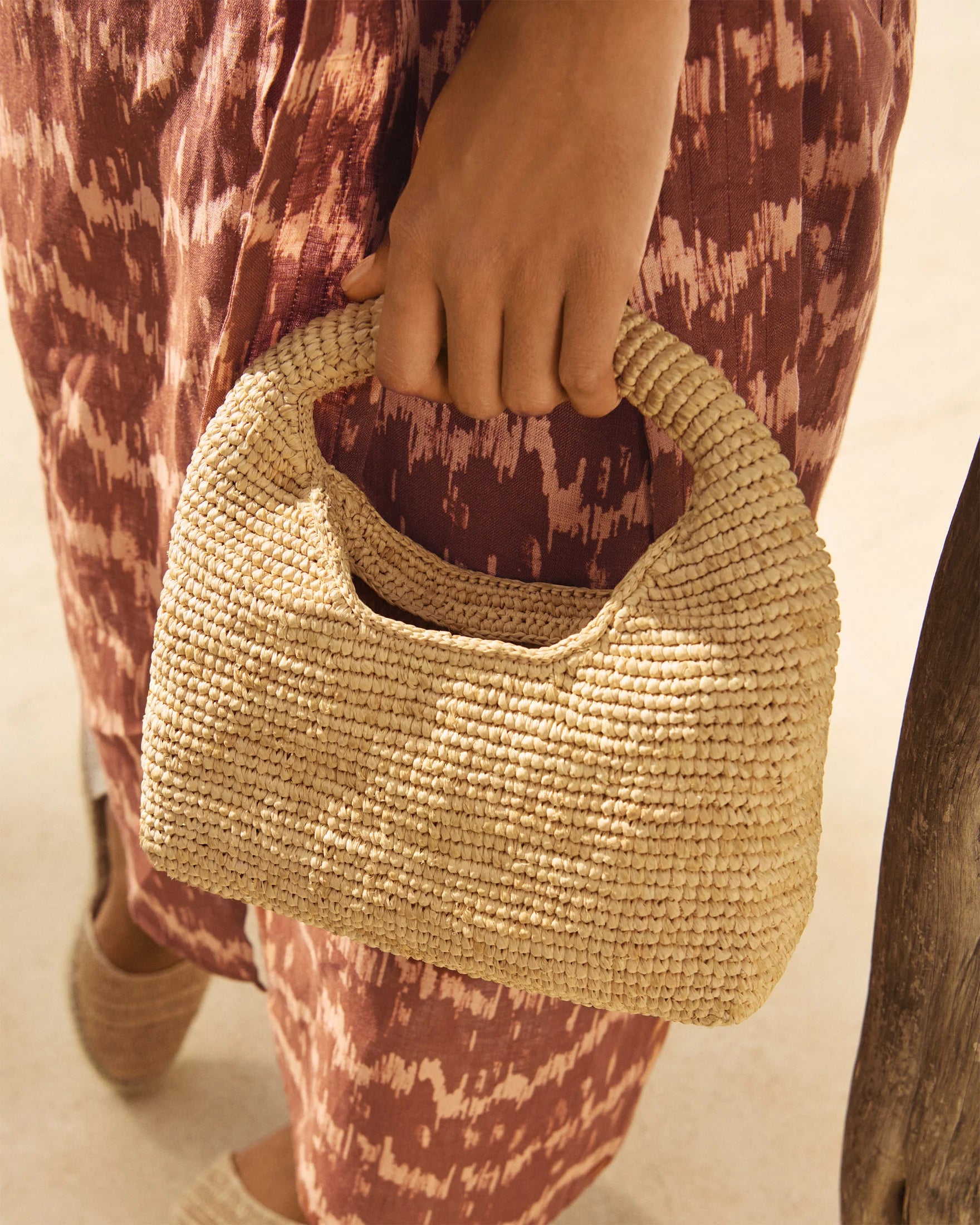 Borsa Halfmoon in Rafia