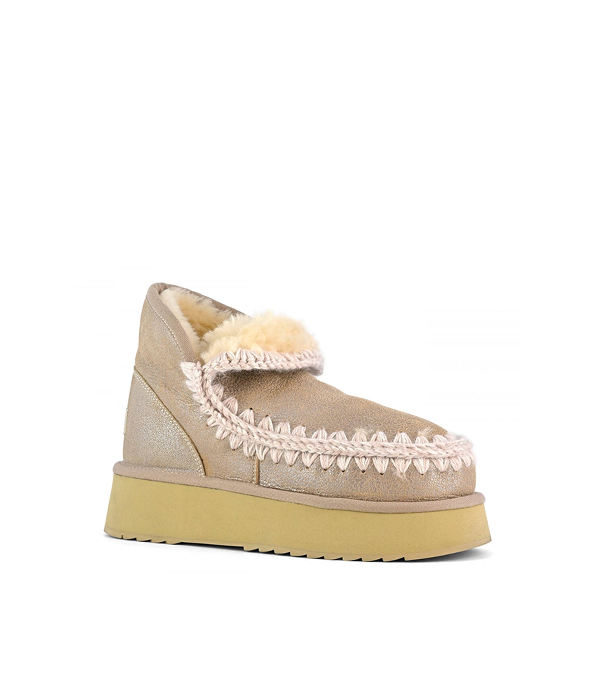 MINI ESKIMO PLATFORM BOOT STONE-METALLIC